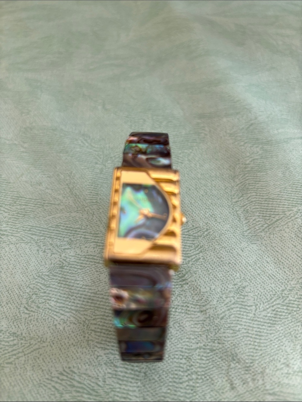 Gold-Tone Abalone Inlay Women's Dress Watch